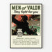 Vintageaffisch Men of Valor - Poster för militär väggdekoration