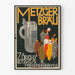 Vintageposter Metzger Bräu Zürich tysk öl
