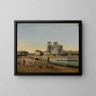 Le chevet de Notre-Dame vu du quai de la Tournelle - Émile Harrouart — inramlat konstverk på väggen