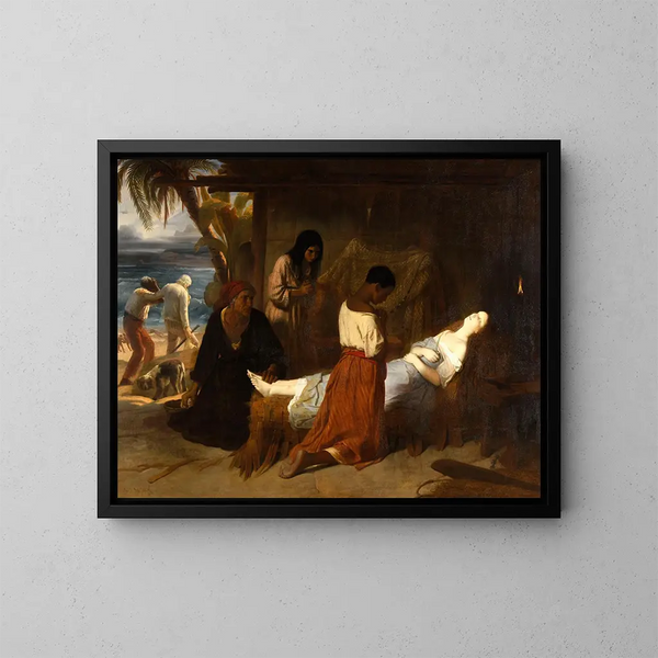 La Mort de Vierge - Émile Signol — inramlat konstverk på väggen