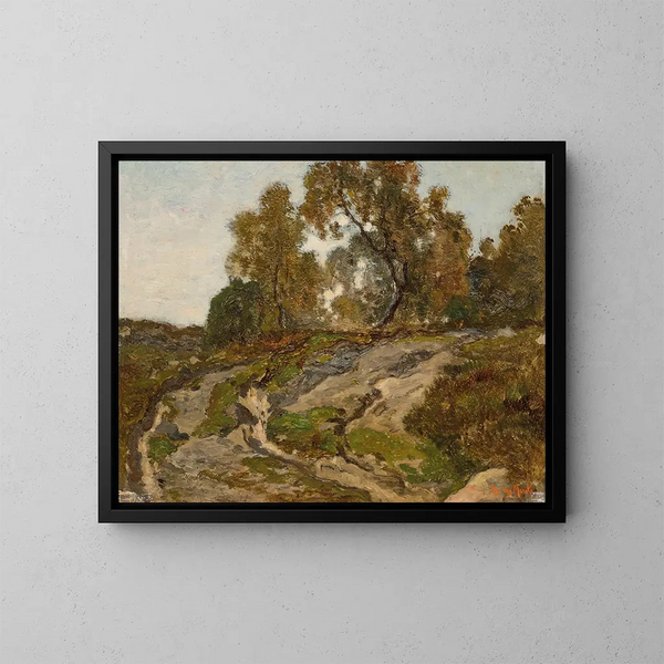 Landskapsbild av skog - Émile van Marcke — inramlat konstverk på väggen