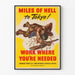 Vintage militärposter « Miles of Hell to Tokyo »