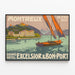 Vintageposter Montreux Grand Hôtel Excelsior & Bon-Port Lac Léman Schweiz — inramlat konstverk på väggen