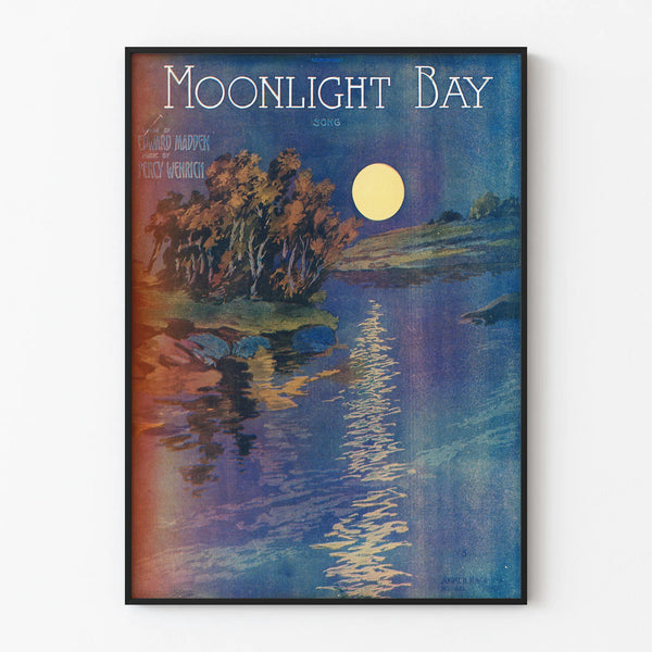 Väggdekorationsposter Moonlight Bay i månsken