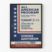 Vintageaffisch All American Program - Patriotisk väggdekoration