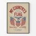 Vintageposter My Country's Flag med amerikanska flaggor och örn