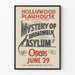 Vintage Hollywood-Poster för Playhouse Mystery of Broadwalk Asylum