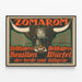 Vintageposter Zomarom Bouillon Delikatesse — inramlat konstverk på väggen