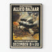 Vintageaffisch National Allied Bazaar Boston Krig