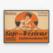 Vintageposter Café des Westens Neubau Invigning — inramlat konstverk på väggen