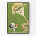 Vintageposter "Nouveau Abonnement" på grön bakgrund