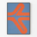 Abstrakt designposter av Sven Lukin i blått och orange