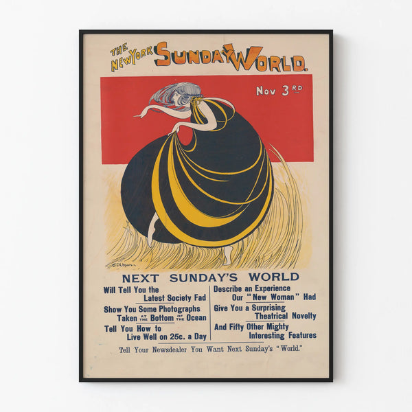 Vintageposter The New York Sunday World - 3 novemberutgåva