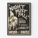 Vintageposter Night Must Fall - Teater och Skräckdrama