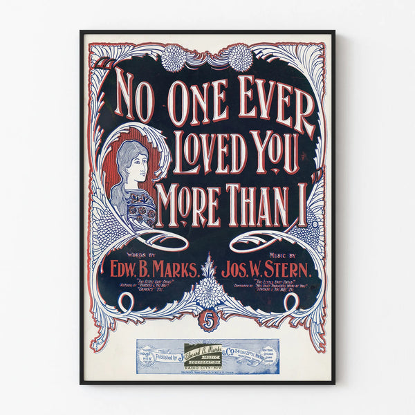 Vintageposter No One Ever Loved You More Than I - Retro Väggdekoration