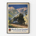 Vintageposter av North Coast Limited-tåget i Montana Rockies