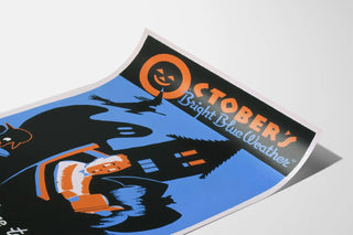 Vintage Halloween-affisch oktober - Väggdekoration för läsning