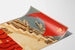 Vintageposter Odessa URSS med hamn och sovjetflagga