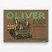 Vintage affisch skrivmaskin OLIVER — inramlat konstverk på väggen