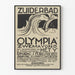 Vintageposter Zuiderbad Olympia Simkväll - Väggdekoration för pool