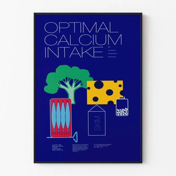 Väggdekorationsposter Optimal Calcium Intake – Vintage design för hälsa och näring