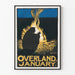 Vintageposter Overland januari vid lägerelden