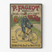 Vintageposter för cyklar P. Fageot, franskt märke, Lyon