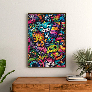 Tableau Pop Art - Jungle Féline | Reproduction Tableau Décoration murale affiche copie