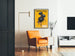 Vintageposter Paraply-Revel med gul bakgrund