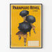 Vintageposter Paraply-Revel med gul bakgrund
