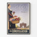 Vintageaffisch Paris via Constellation - retro väggdekoration