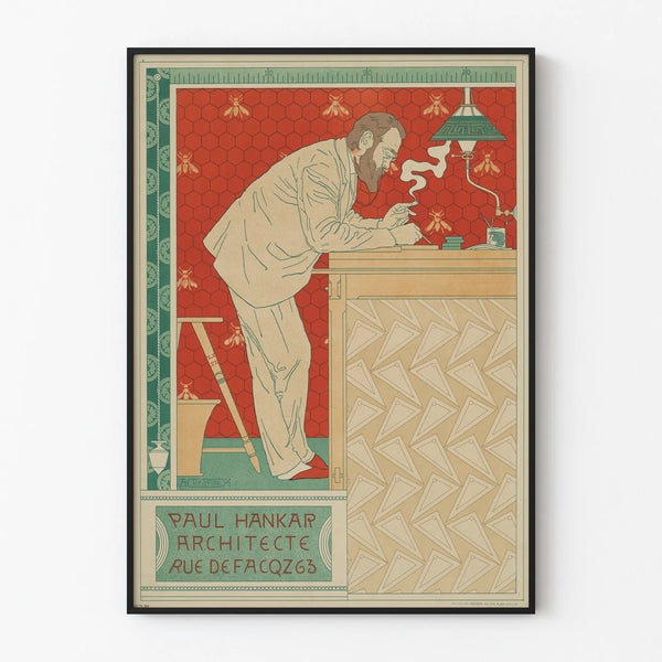 Vintageposter av Paul Hankar, arkitekt av A. Crespin
