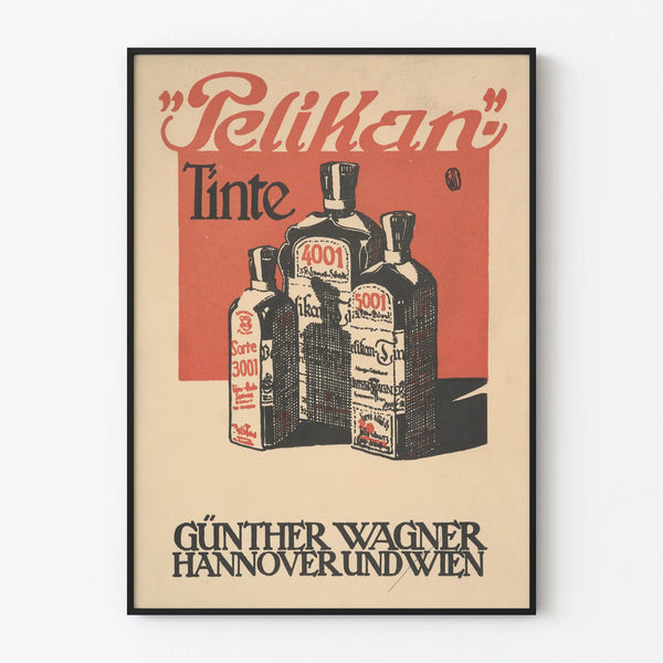Vintageposter Pelikan Bläck - Retro väggdekoration med Pelikanbläck