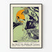 Vintageposter för Queen City Printing Ink Company i orange, blå och gröna nyanser