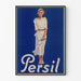 Vintage reklamposter för Persil Elegant kvinna i vitt