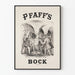Vintageposter Pfaff's Bock för väggdekoration
