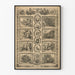 Dekorativ affisch Pictorial Pilgrim's Progress - Klassiska svartvita illustrationer