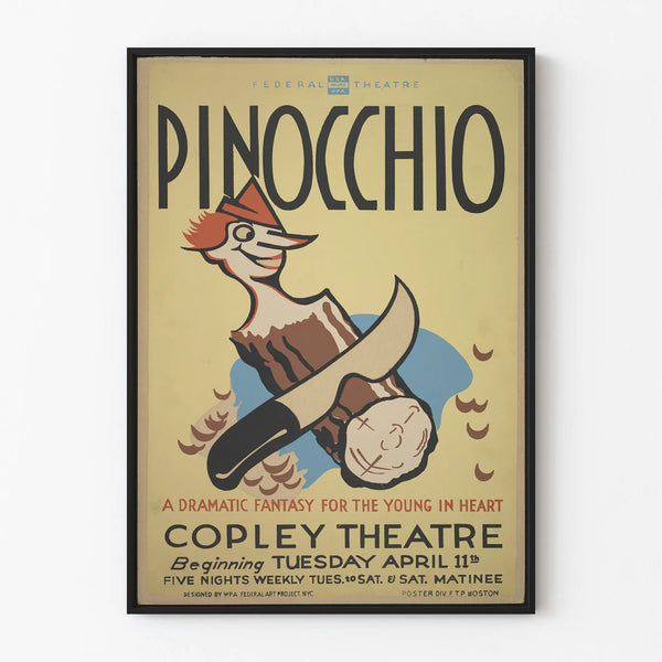 Vintageposter Pinocchio – Klassisk teater väggdekoration