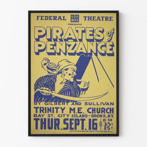 Vintageposter Pirates of Penzance - väggdekoration teater