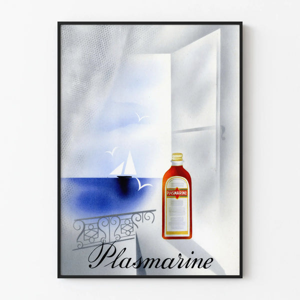 Vintageposter Plasmarine marin väggdekoration