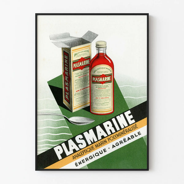 Vintageposter Plasmarine, Retro medicinsk väggdekoration