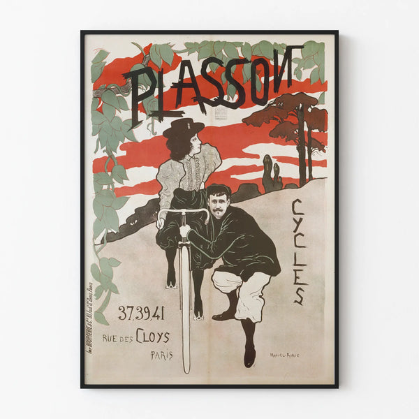 Vintageposter Plasson Cycles för väggdekoration