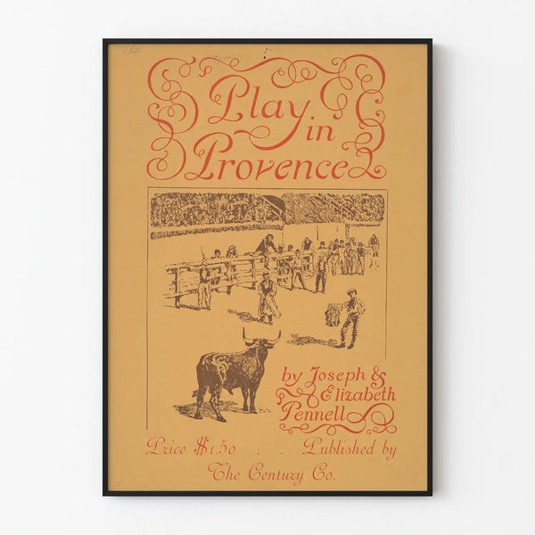 Vintageposter Play in Provence - Konstnärlig väggdekoration