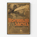 Vintage propagandaposter med flygplan och rysk text
