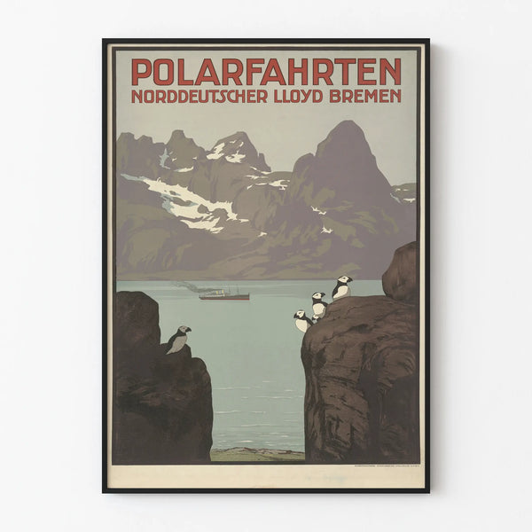 Vintageposter Polarfahrten Norddeutscher Lloyd Bremen - Nautisk väggdekoration