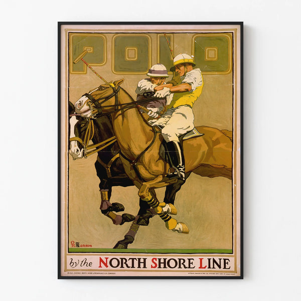 Vintageposter Polo av North Shore Line - sportig väggdekoration