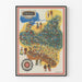 Traditionell polsk karta illustrerad vintageposter
