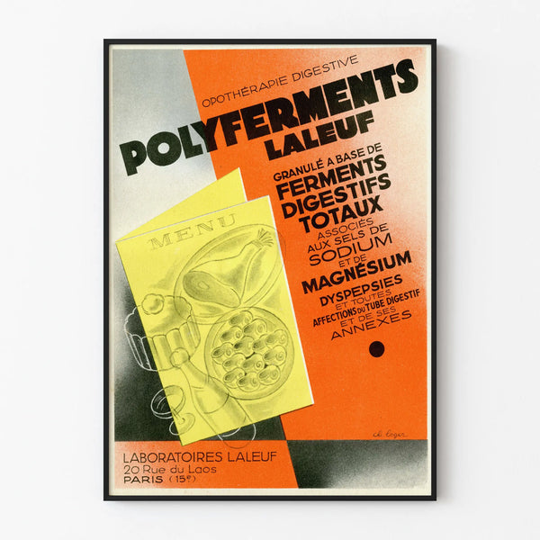 Vintageposter Polyferments Laleuf - Retro medicinsk väggdekoration