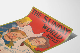 poster-shows-an-illustration-of-people-reading-the-the-sunday-world-newspaper