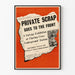 Vintage affisch Private Scrap Goes to the Front